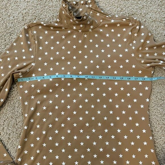 Goldbergh Stardust Pully Tan Brown Star Print with White Stars NWOT Large - Picture 5 of 5